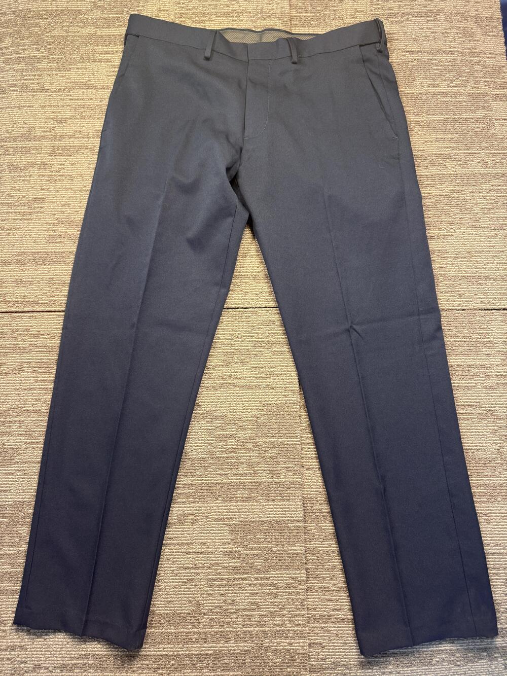 Haggar Dress Pants Mens 36x30 Blue Straight Fit Flat Front Straight Leg Business